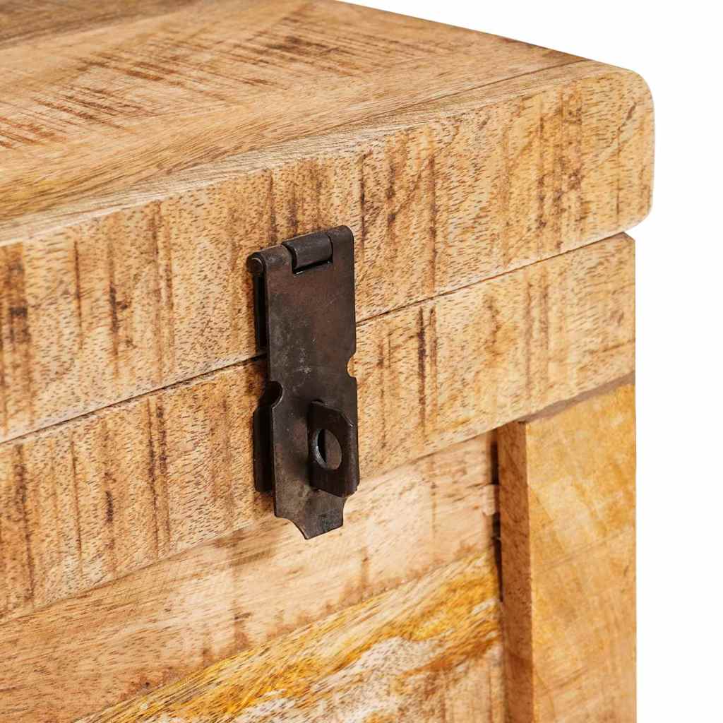 Storage Box With Storage With Lock Brown Solid Mango Wood