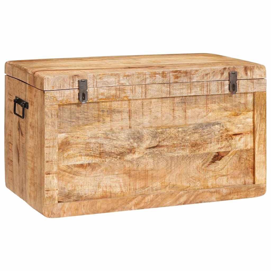 Storage Box With Storage With Lock Brown Solid Mango Wood