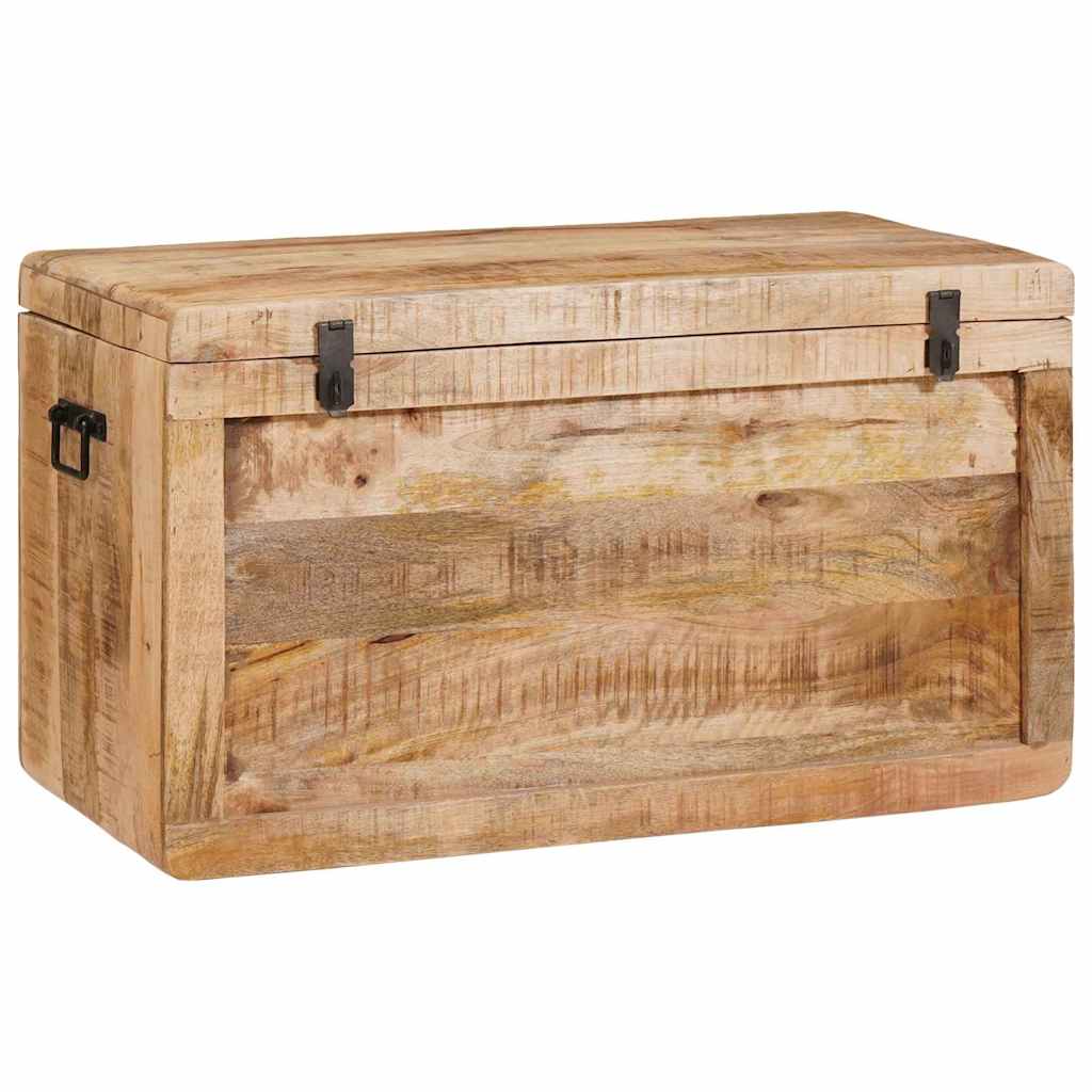 Storage Box With Storage With Lock Brown Solid Mango Wood