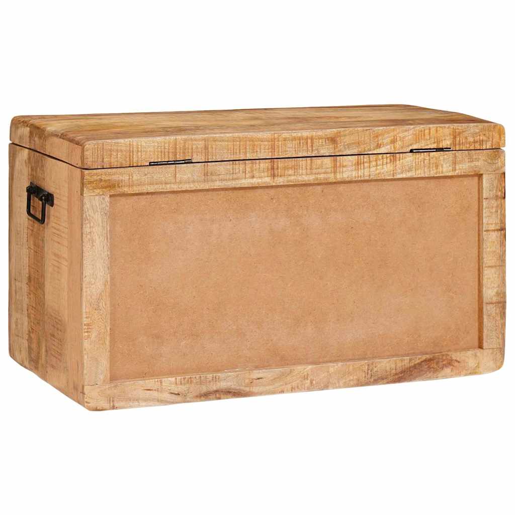 Storage Box With Storage With Lock Brown Solid Mango Wood