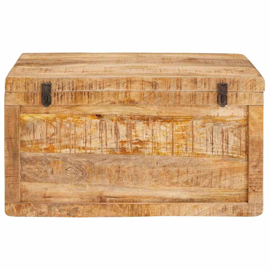 Storage Box With Storage With Lock Brown Solid Mango Wood