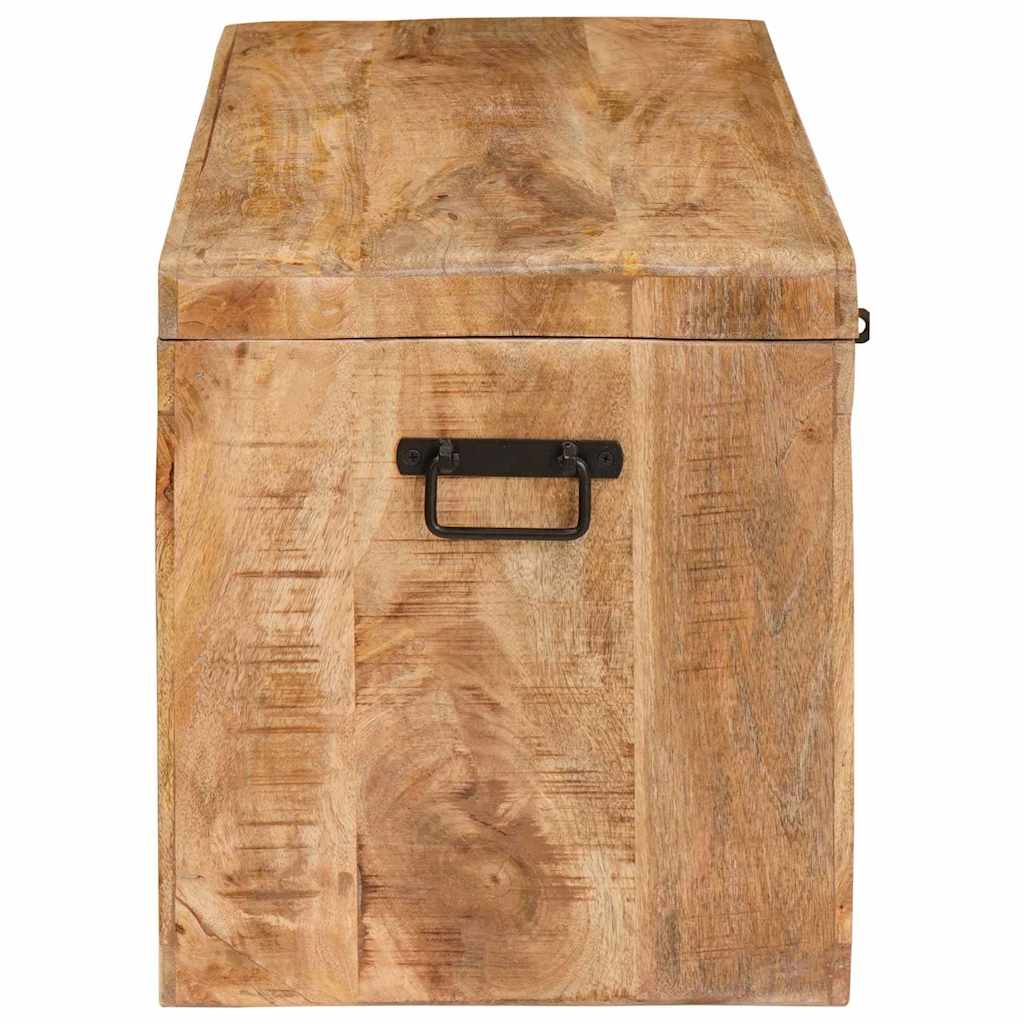 Storage Box With Storage With Lock Brown Solid Mango Wood