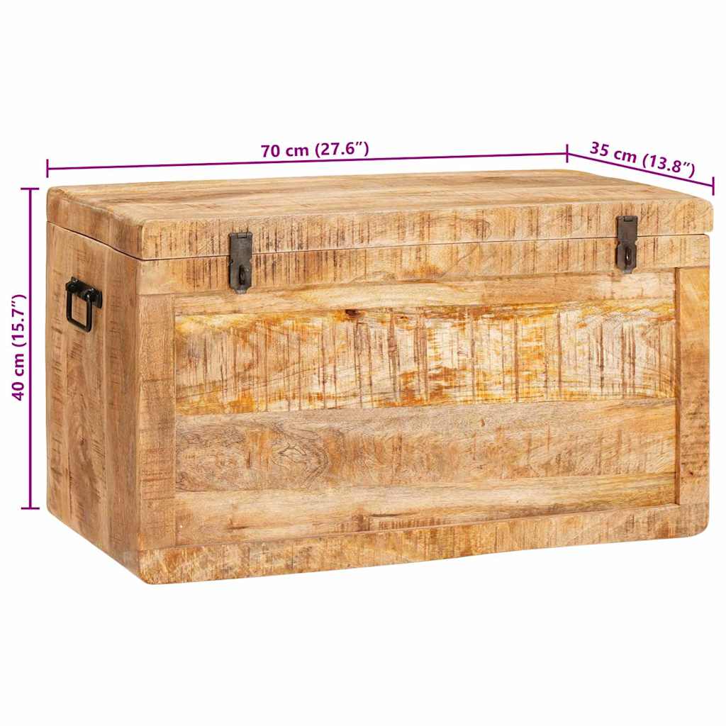 Storage Box With Storage With Lock Brown Solid Mango Wood