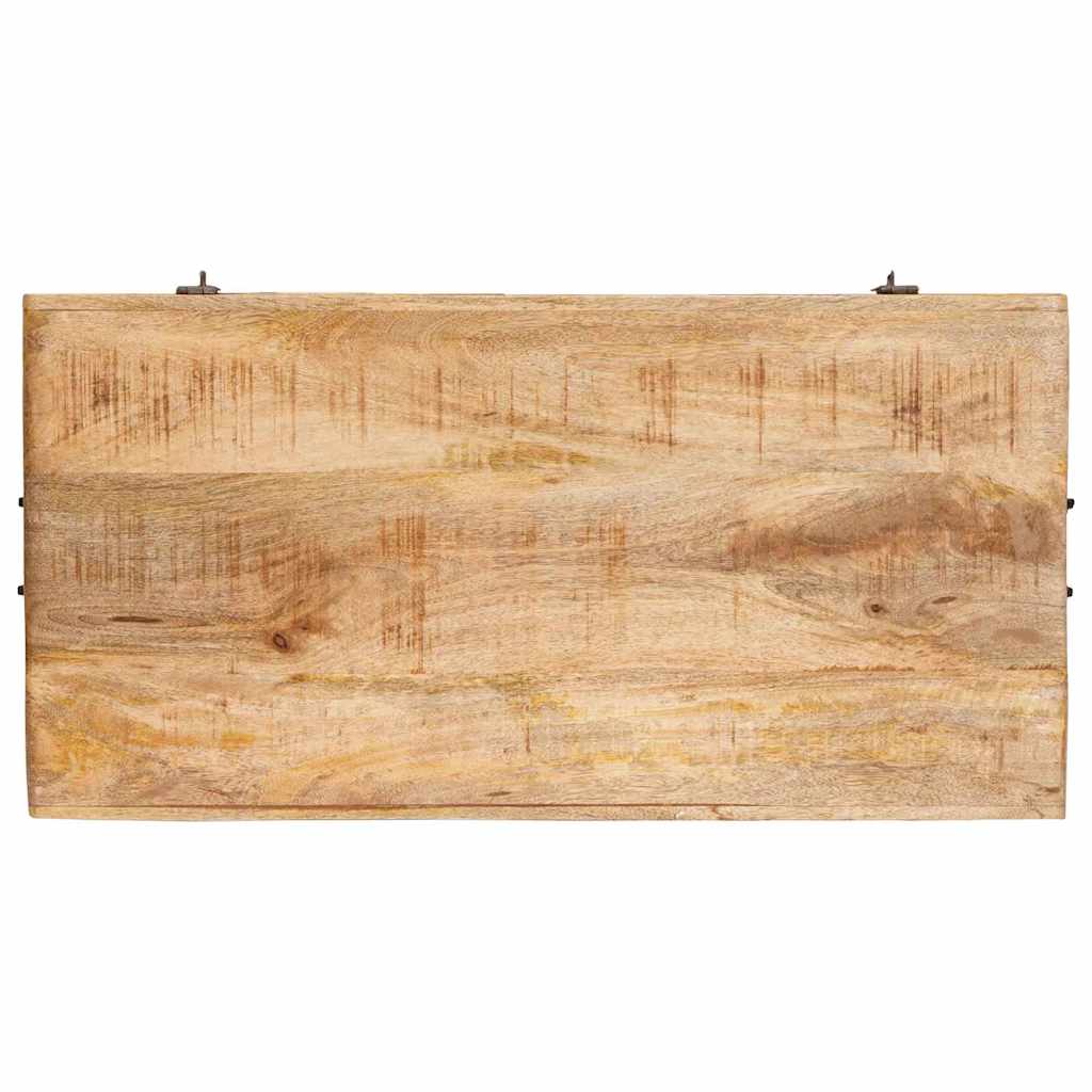 Storage Box With Storage With Lock Brown Solid Mango Wood
