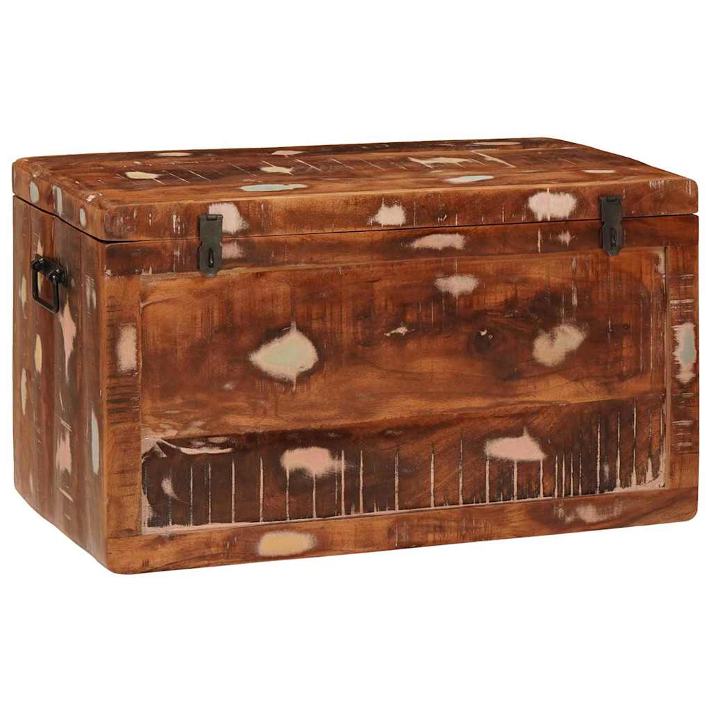 Storage Box With Storage With Lock Brown Solid Mango Wood