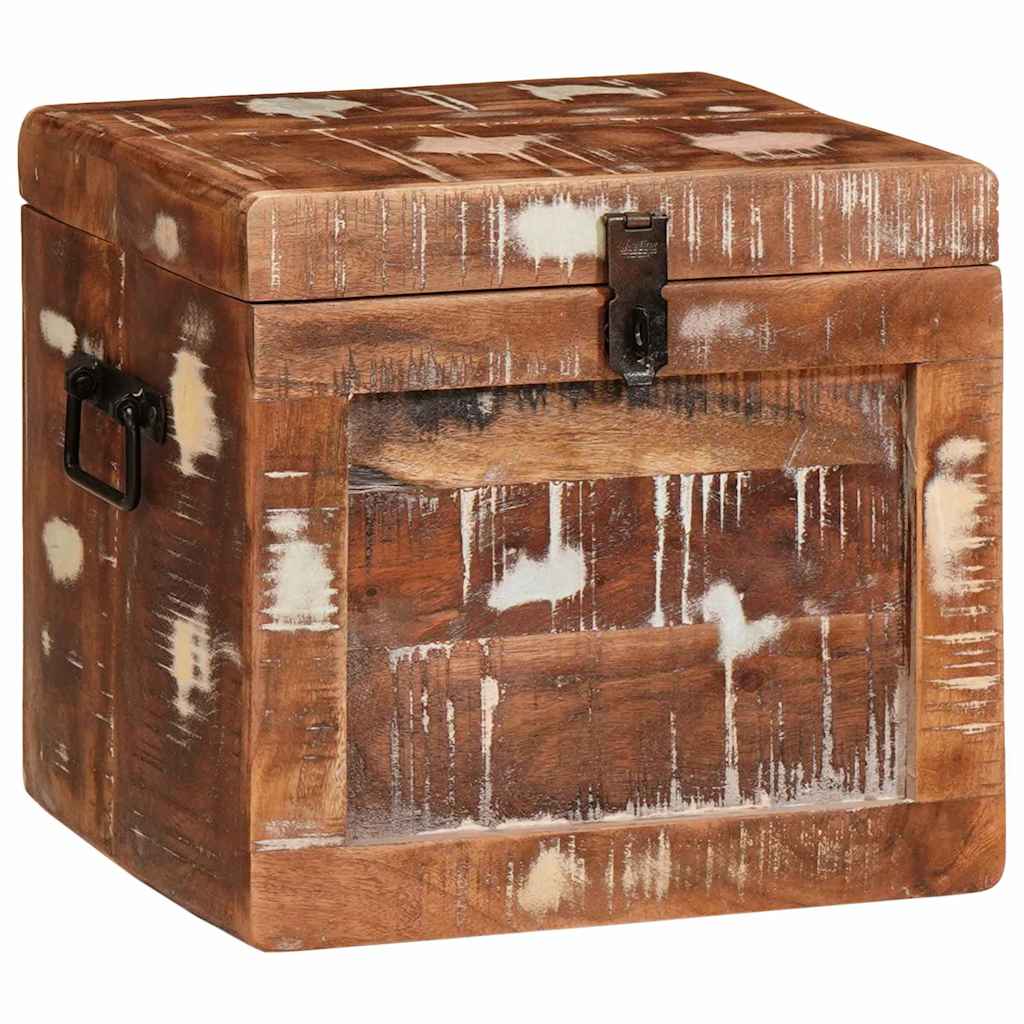 Storage Box With Storage With Lock Brown Solid Mango Wood
