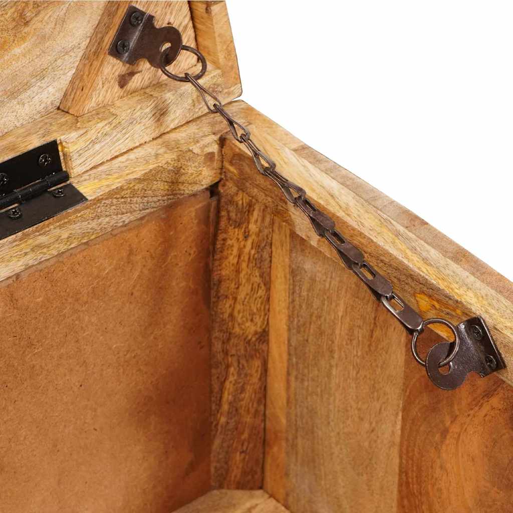 Storage Box With Storage 70 X 35 X 40 Cm Solid Mango Wood