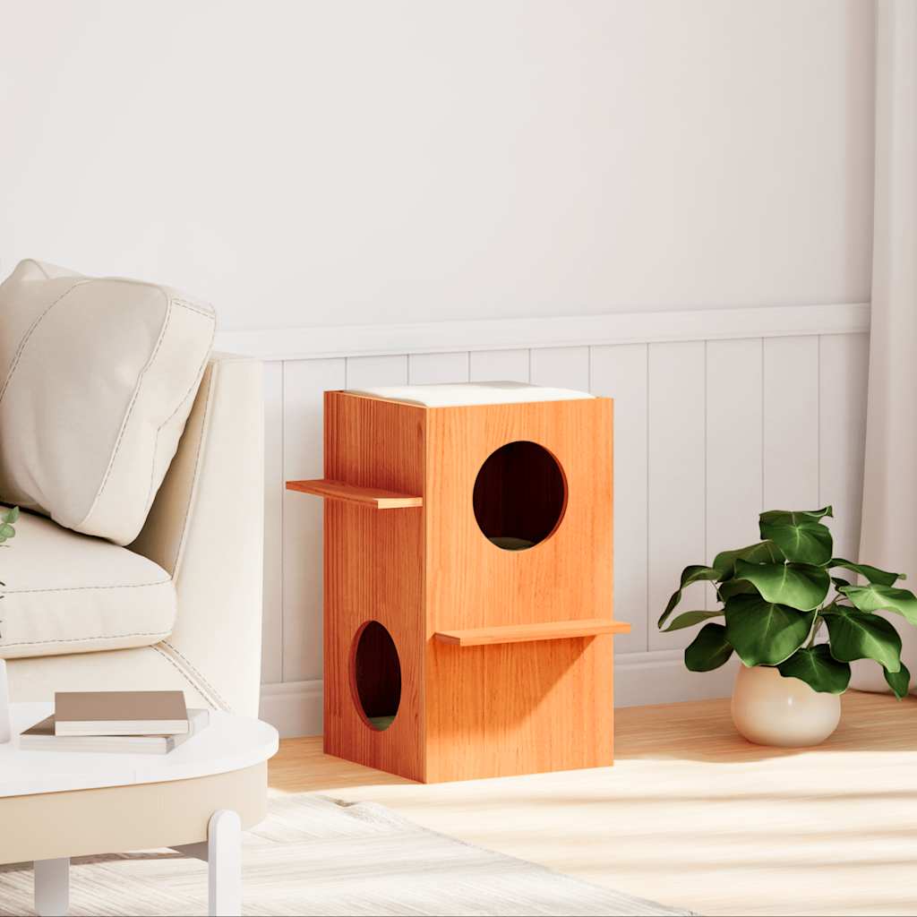 Cat House 43X43X60 Cm Solid Wood Pine