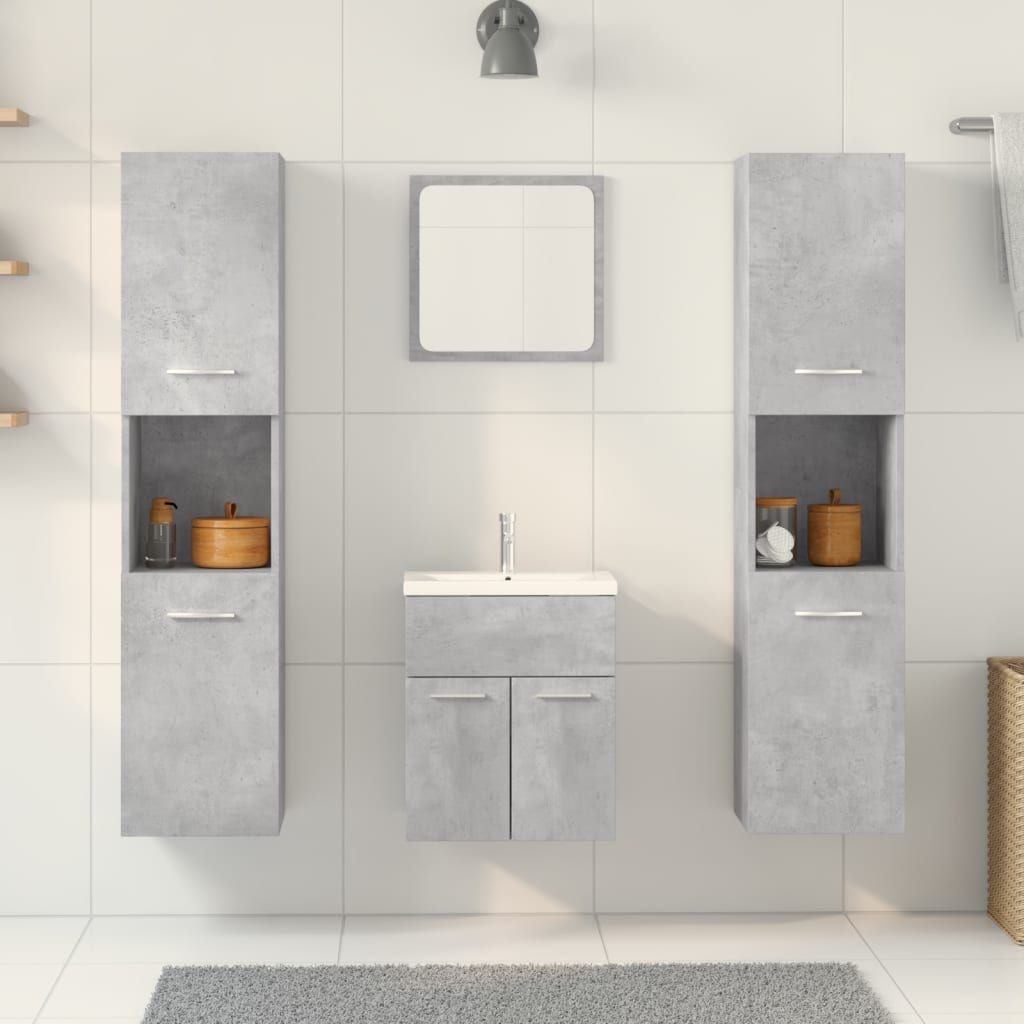 4 Piece Bathroom Furniture Set Engineered Wood