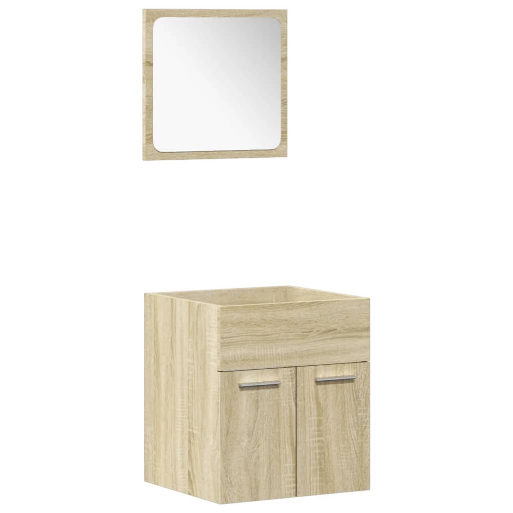 4 Piece Bathroom Furniture Set Engineered Wood