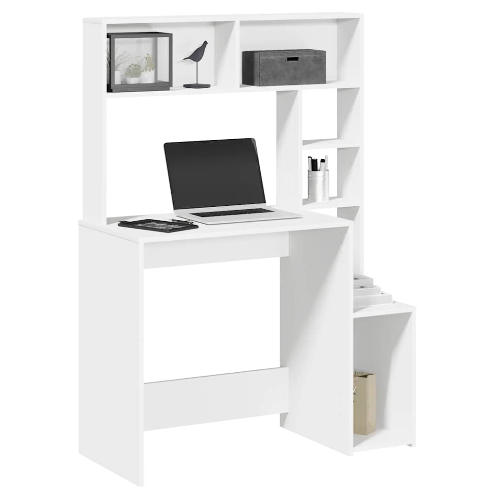 Desk With Shelves 100X45X140 Cm Engineered Wood