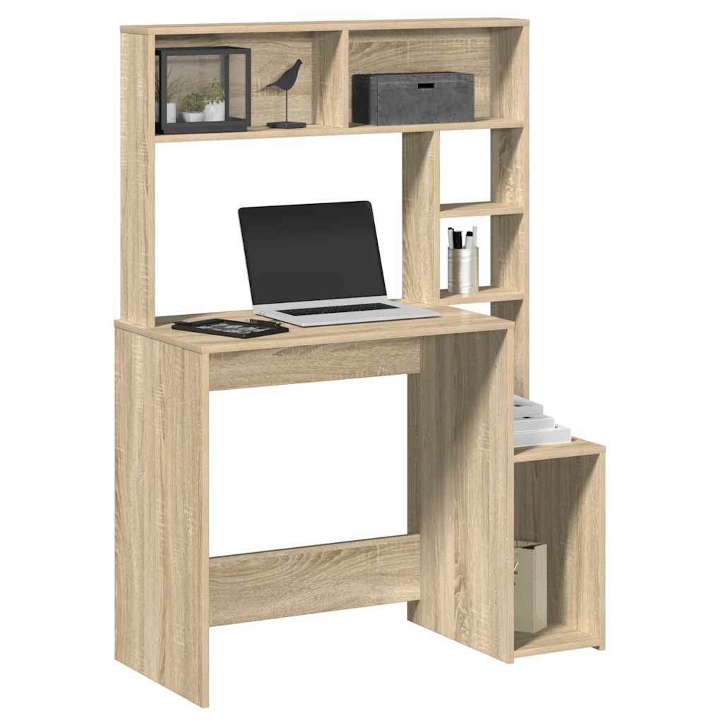 Desk With Shelves 100X45X140 Cm Engineered Wood