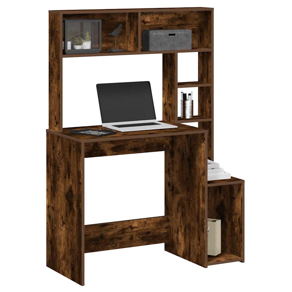 Desk With Shelves 100X45X140 Cm Engineered Wood