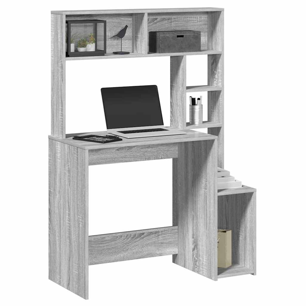Desk With Shelves 100X45X140 Cm Engineered Wood