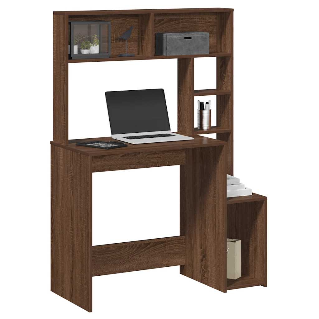 Desk With Shelves 100X45X140 Cm Engineered Wood