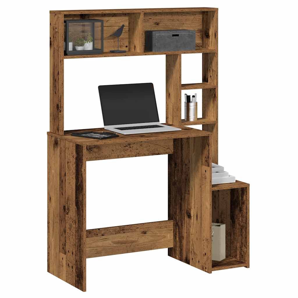 Desk With Shelves 100X45X140 Cm Engineered Wood