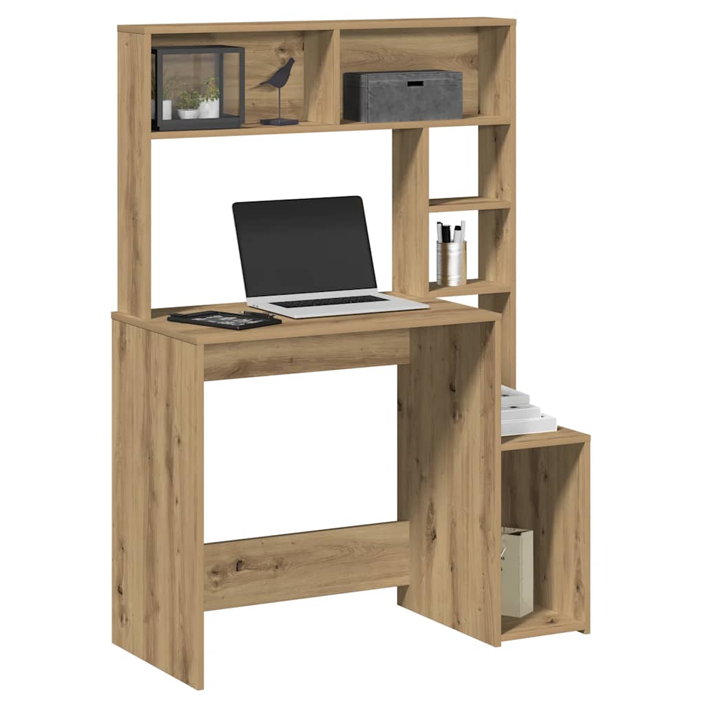 Desk With Shelves 100X45X140 Cm Engineered Wood