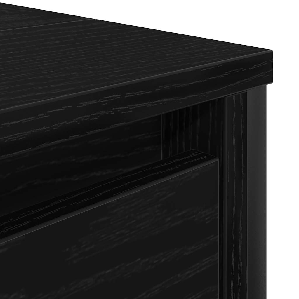 Basin Cabinet With Drawers Black Oak 90X34.5X60 Cm