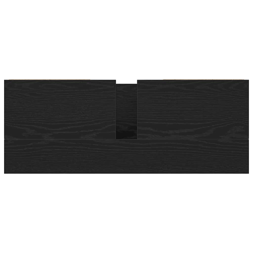 Basin Cabinet With Drawers Black Oak 90X34.5X60 Cm