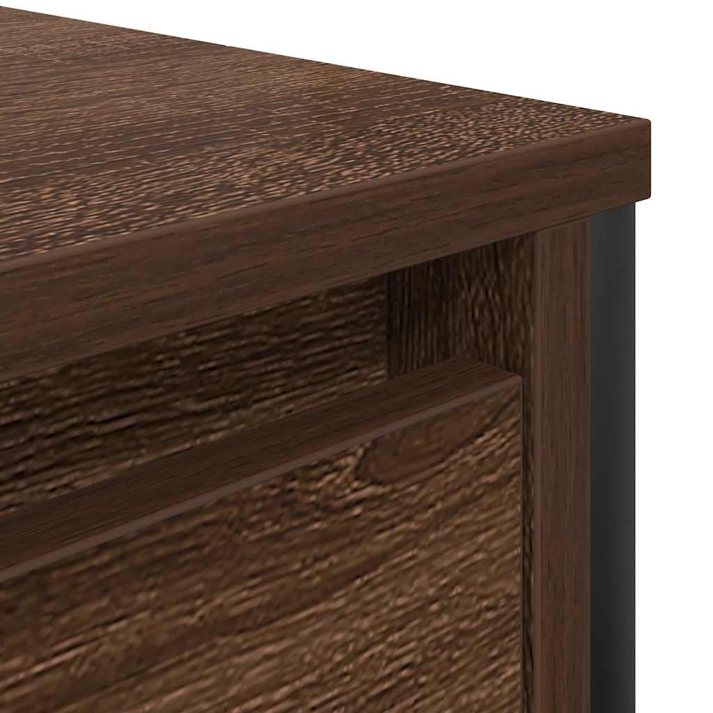 Basin Cabinet With Drawers Brown Oak 90X34.5X60 Cm