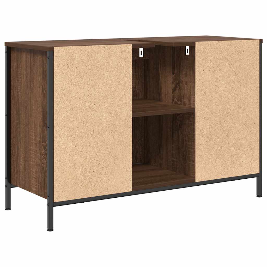 Basin Cabinet With Drawers Brown Oak 90X34.5X60 Cm