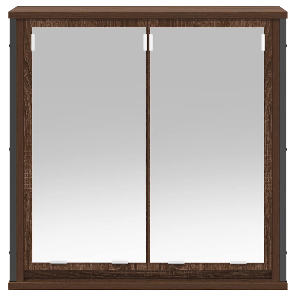 Bathroom Wall Cabinet With Mirror Brown Oak 60X21X60 Cm
