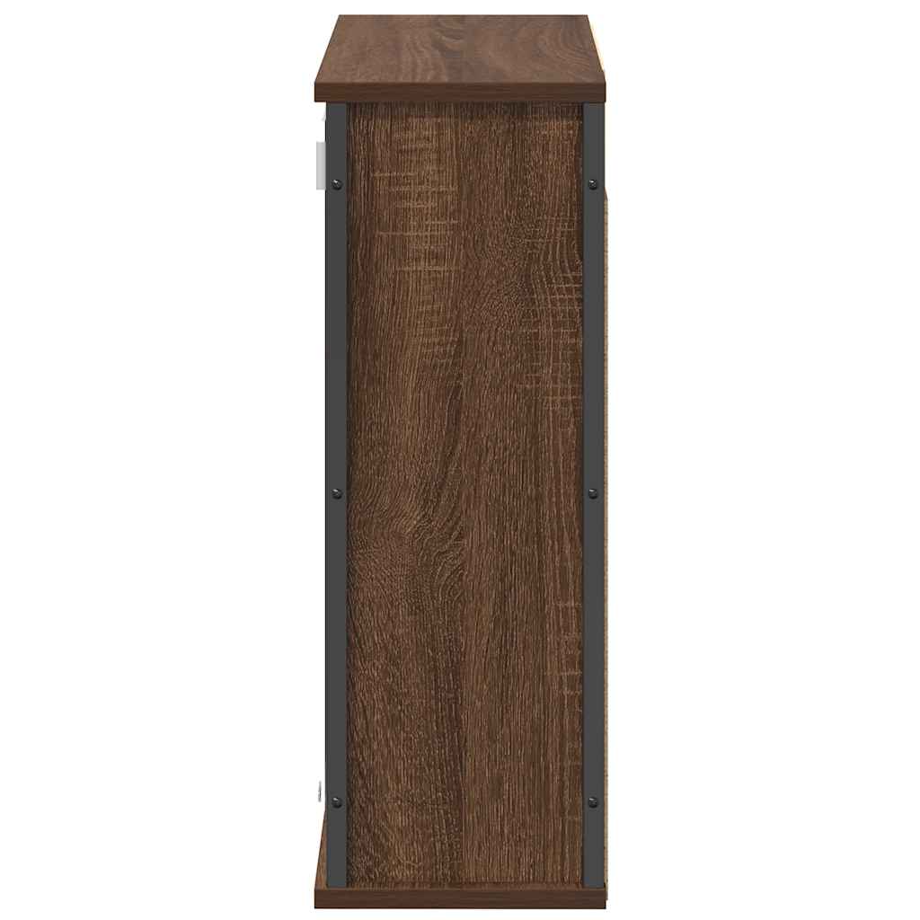 Bathroom Wall Cabinet With Mirror Brown Oak 60X21X60 Cm
