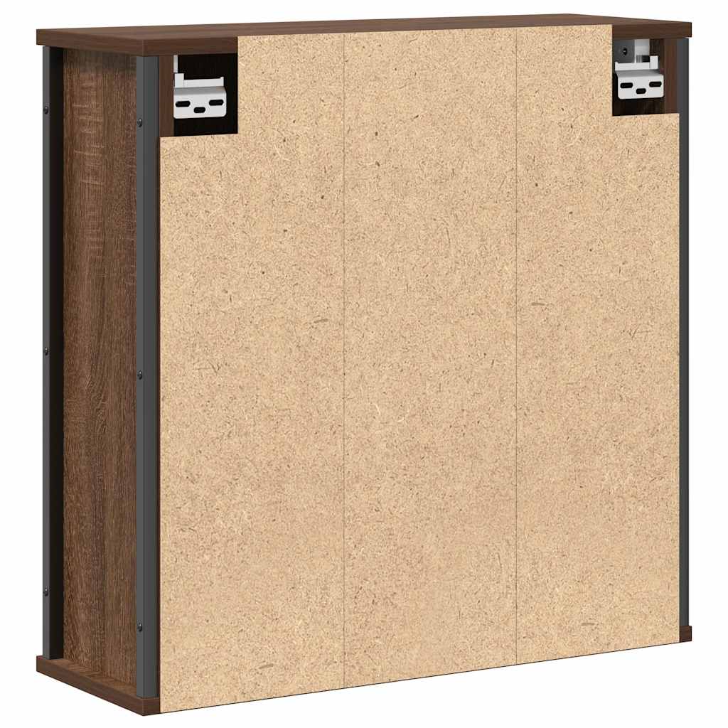 Bathroom Wall Cabinet With Mirror Brown Oak 60X21X60 Cm