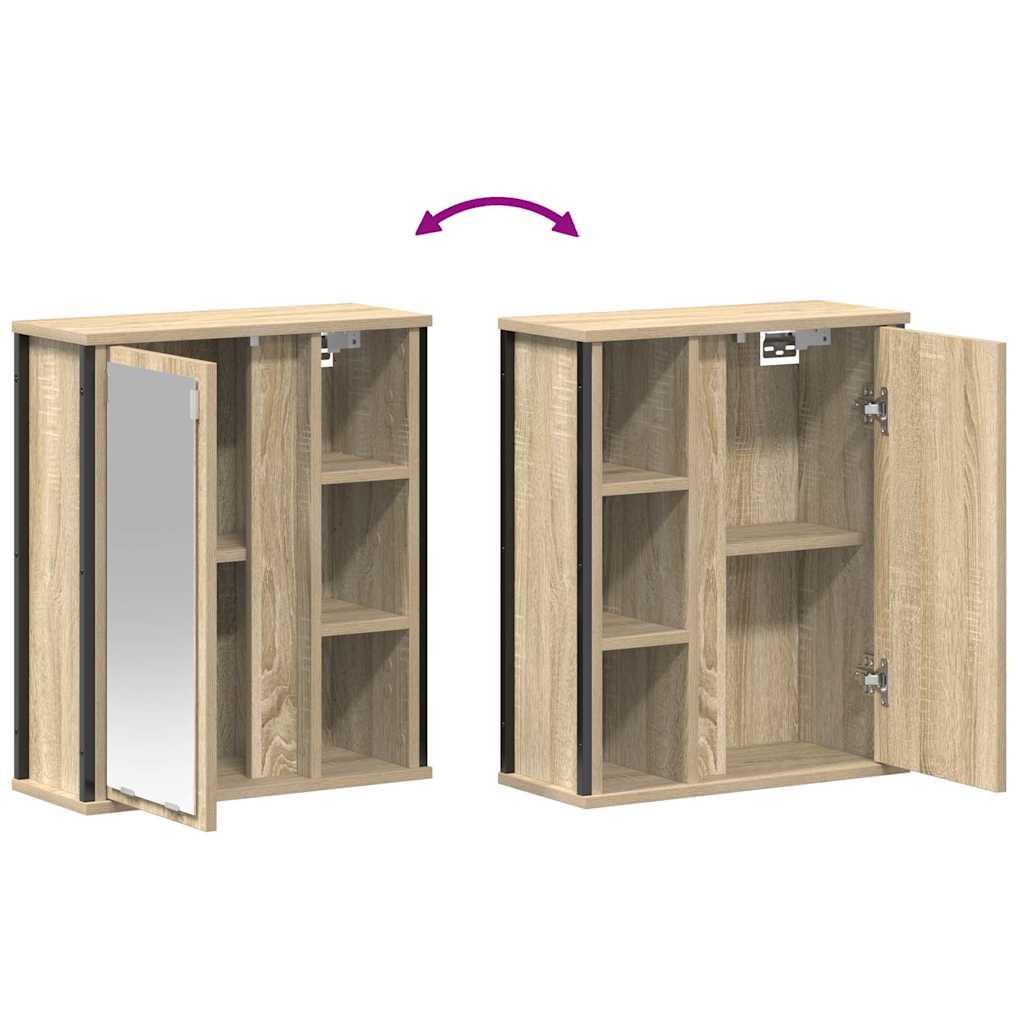 Bathroom Wall Cabinet With Mirror Sonoma Oak 50X21X60 Cm