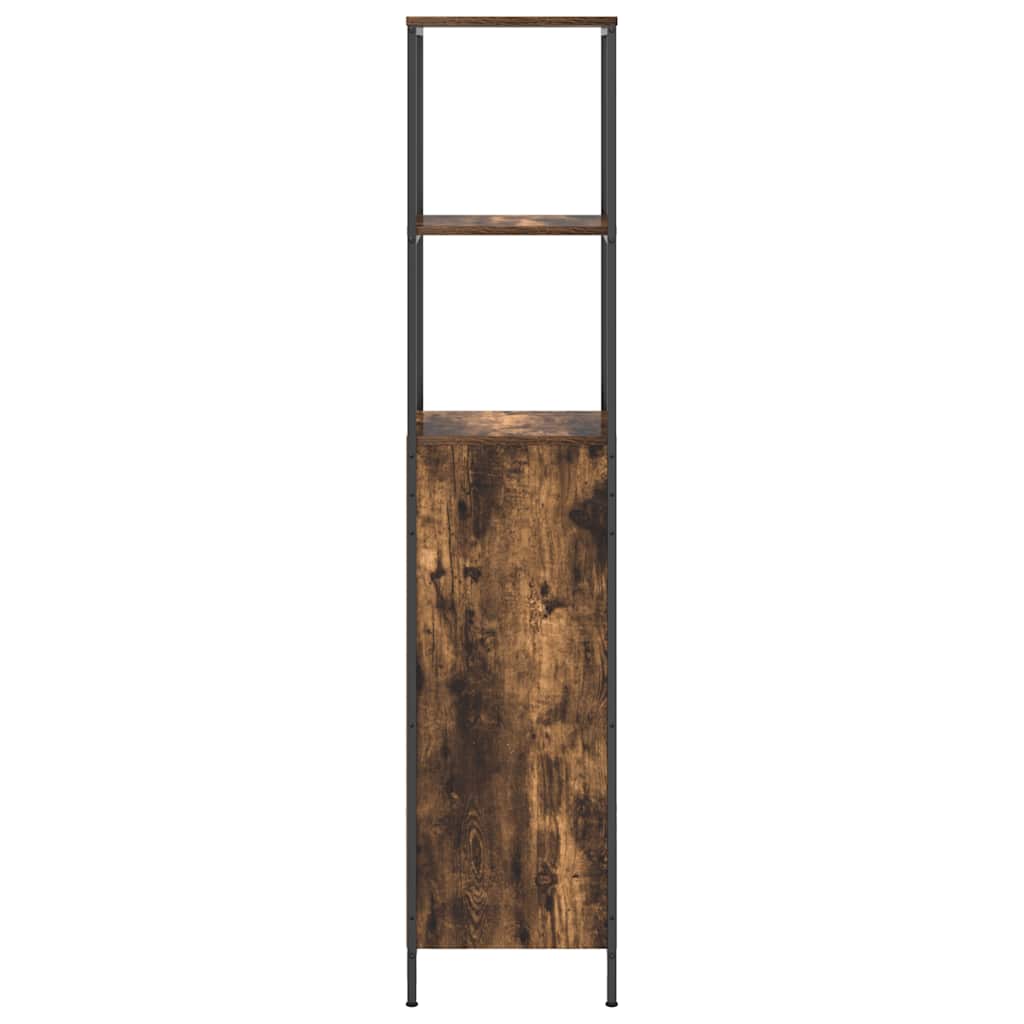 Bathroom Cabinet With Shelves Smoked Oak 36X35X165 Cm