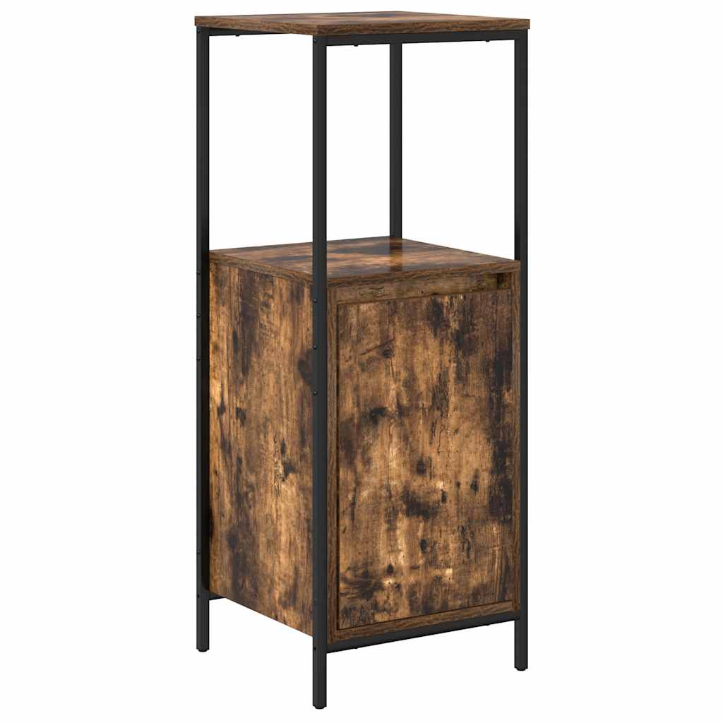 Bathroom Cabinet With Shelves Smoked Oak 36X35X95 Cm