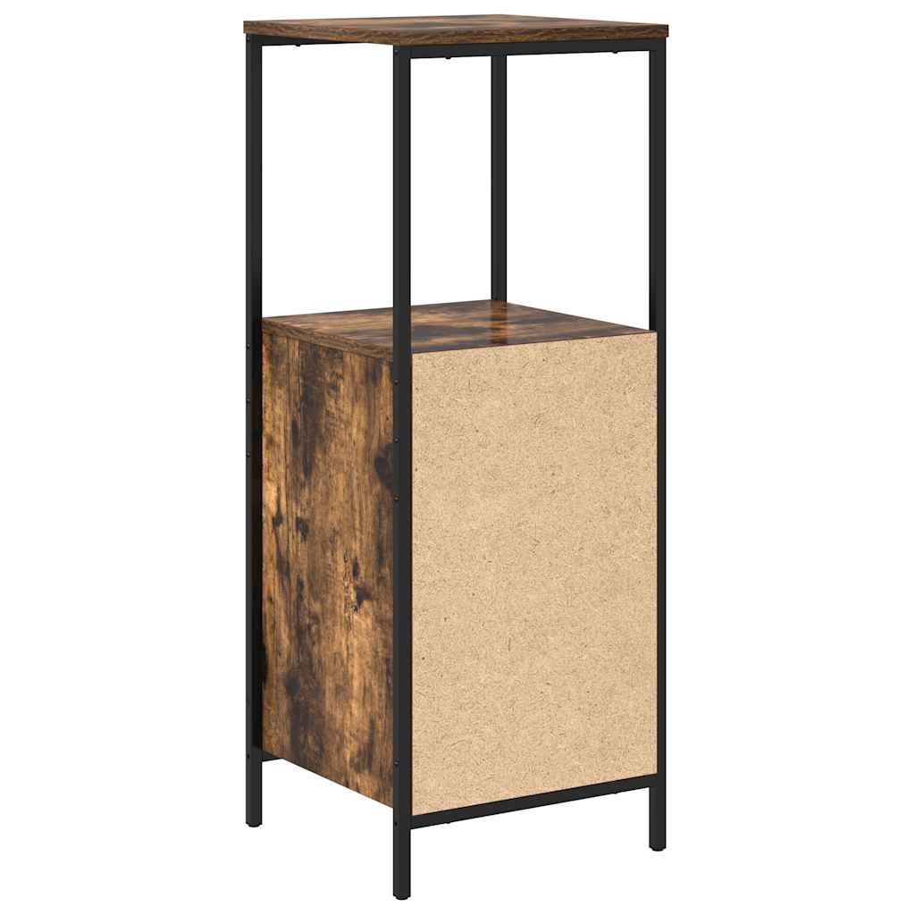 Bathroom Cabinet With Shelves Smoked Oak 36X35X95 Cm