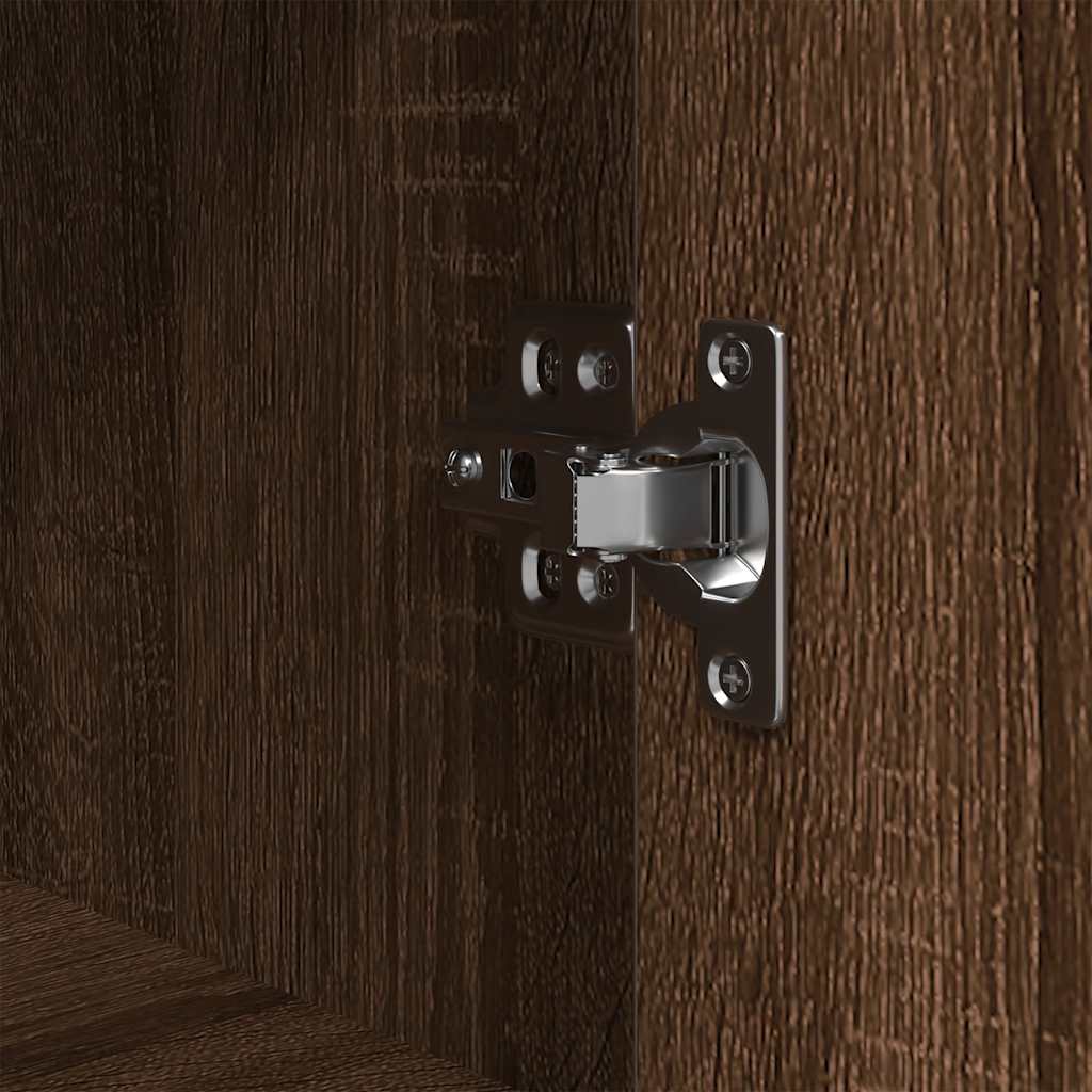 Bathroom Cabinet With Shelves Brown Oak 36X35X95 Cm