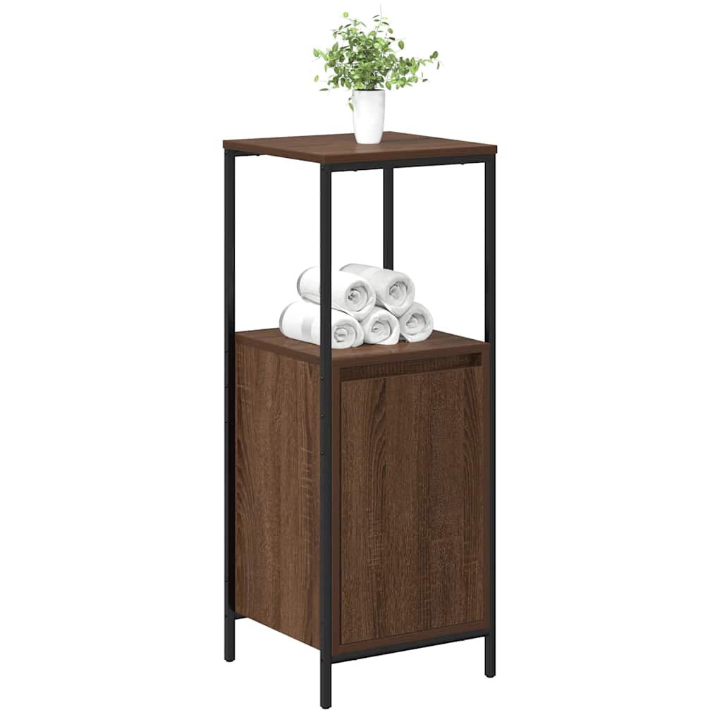 Bathroom Cabinet With Shelves Brown Oak 36X35X95 Cm