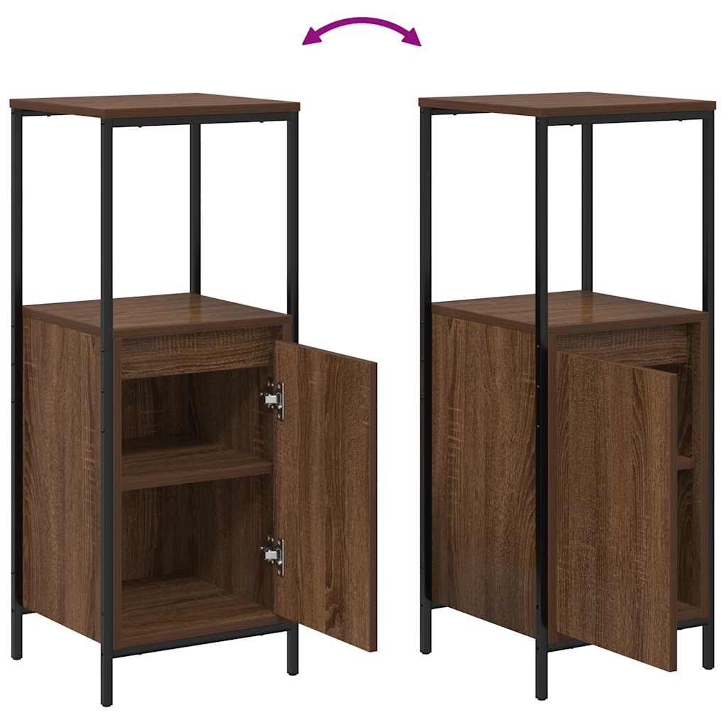 Bathroom Cabinet With Shelves Brown Oak 36X35X95 Cm