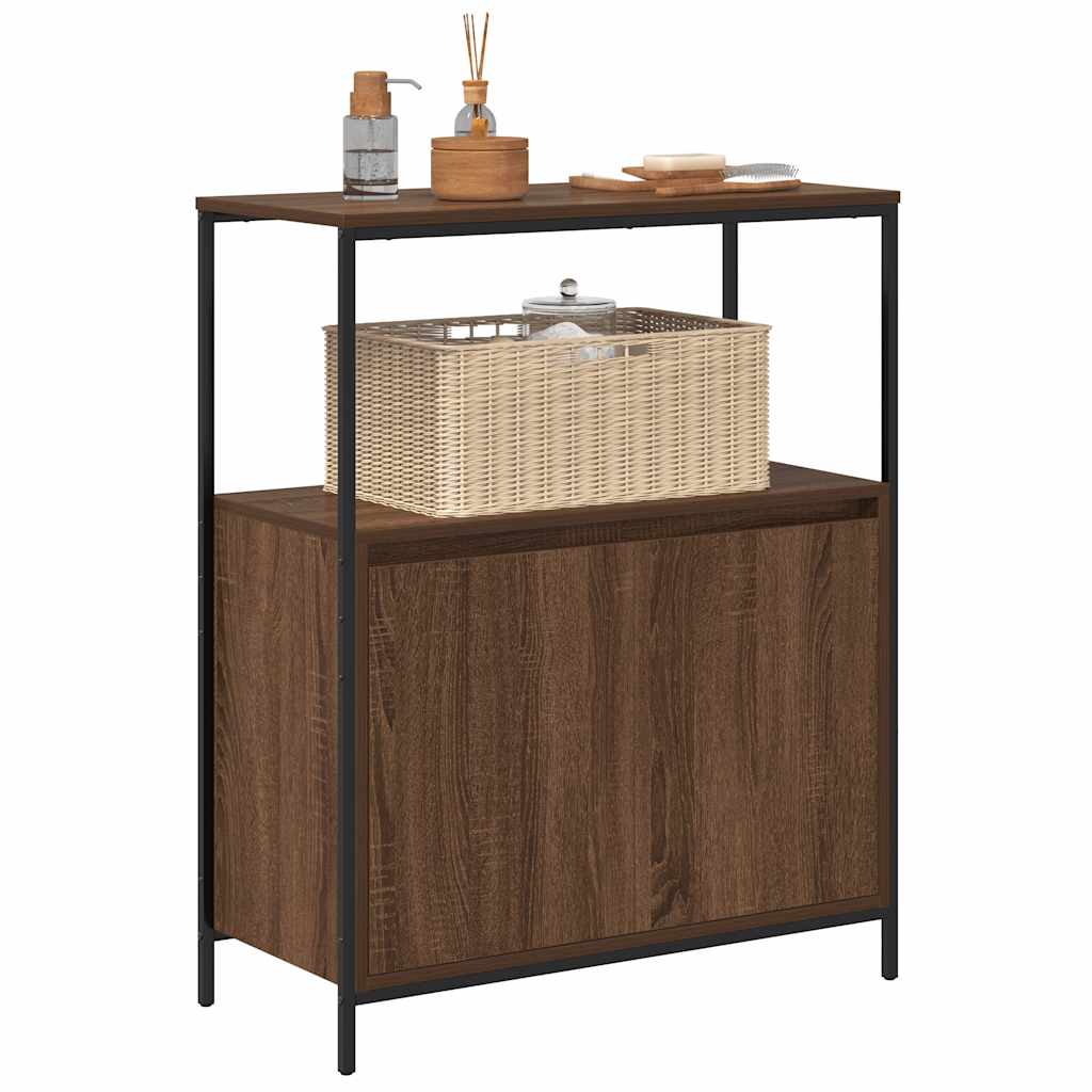 Bathroom Cabinet With Shelves Brown Oak 76.5X35X95 Cm