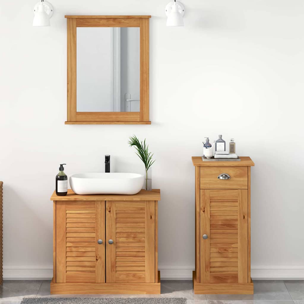 Bathroom Furniture Set With Drawer 3 Pcs Brown 37 X 34 X 80 Cm