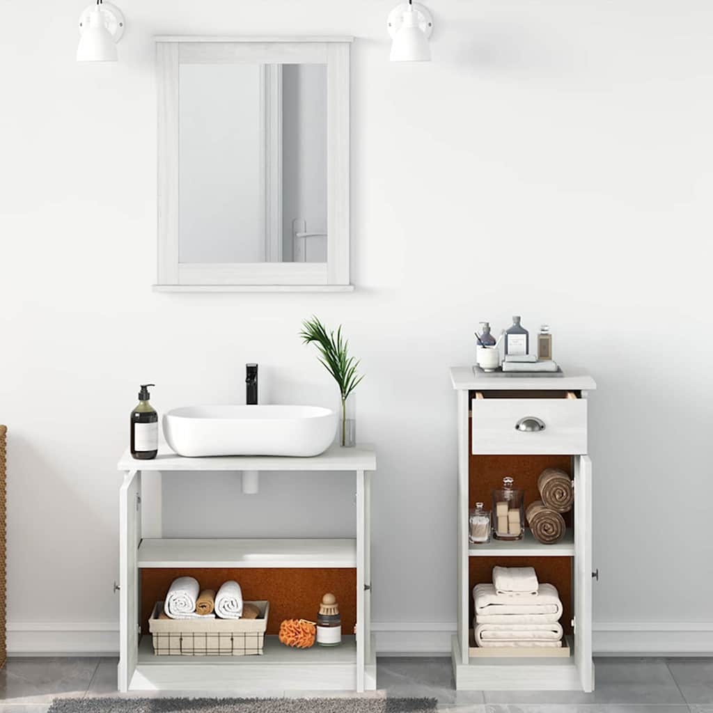 Bathroom Furniture Set With Drawer 3 Pcs Brown 37 X 34 X 80 Cm