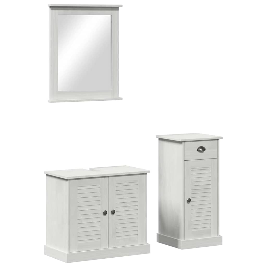 Bathroom Furniture Set With Drawer 3 Pcs Brown 37 X 34 X 80 Cm