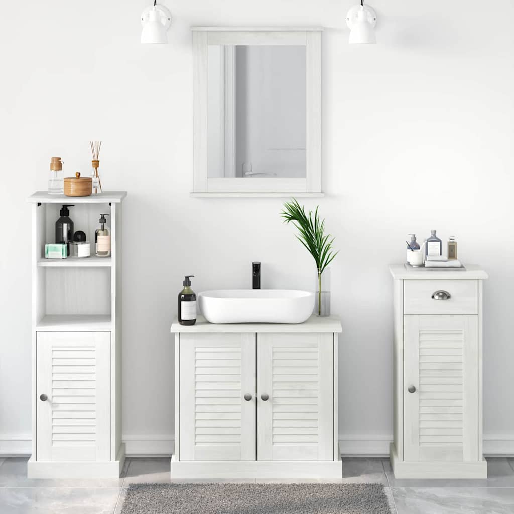 Bathroom Furniture Set With Drawer 3 Pcs Brown 37 X 34 X 80 Cm