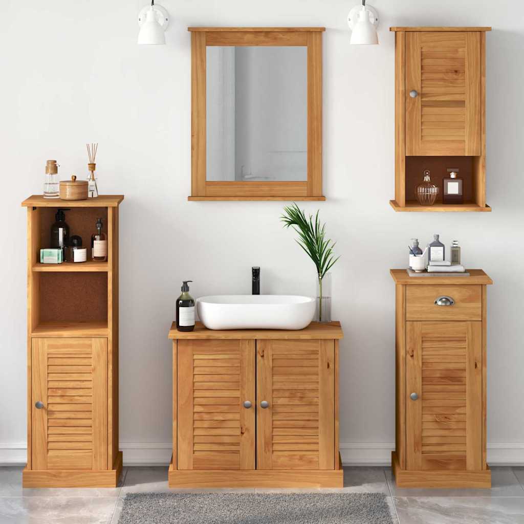 Bathroom Furniture Set With Drawer 3 Pcs Brown 37 X 34 X 80 Cm