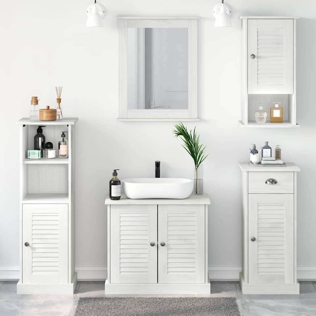 Bathroom Furniture Set With Drawer 3 Pcs Brown 37 X 34 X 80 Cm