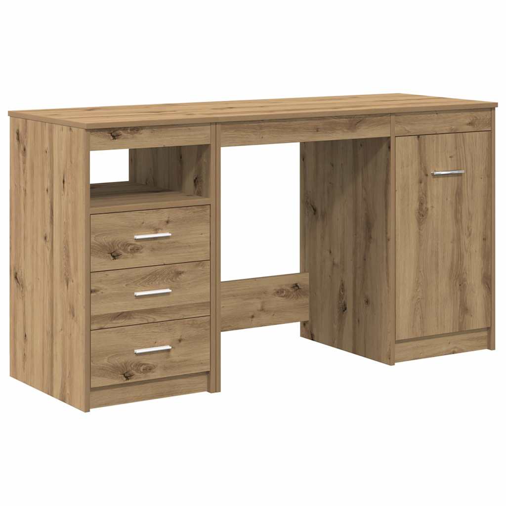 Desk With Cabinet Engineered Wood