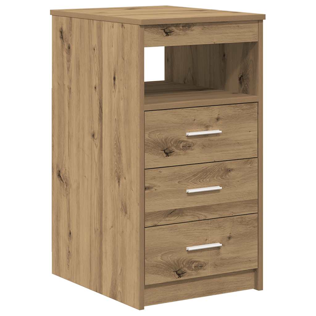 Desk With Cabinet Engineered Wood