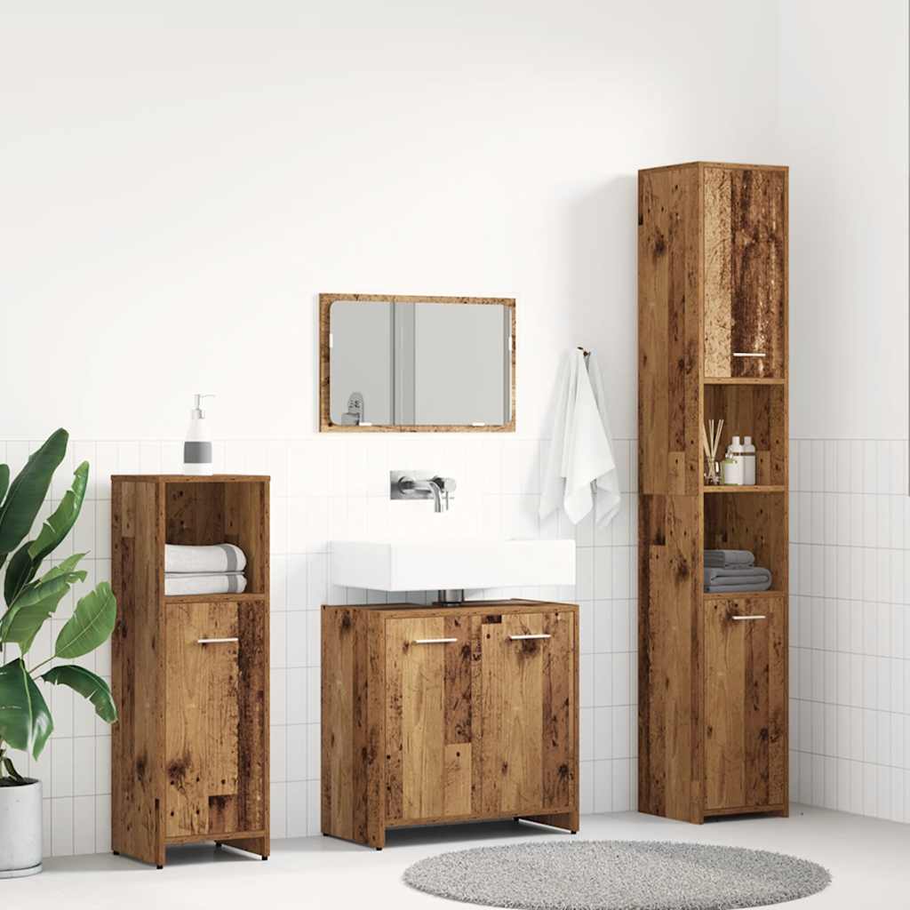 4 Piece Bathroom Furniture Set Engineered Wood