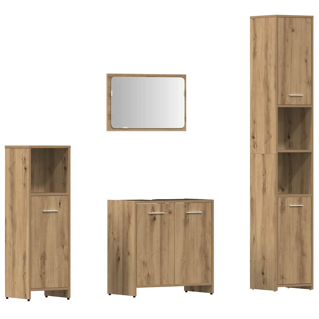 4 Piece Bathroom Furniture Set Engineered Wood