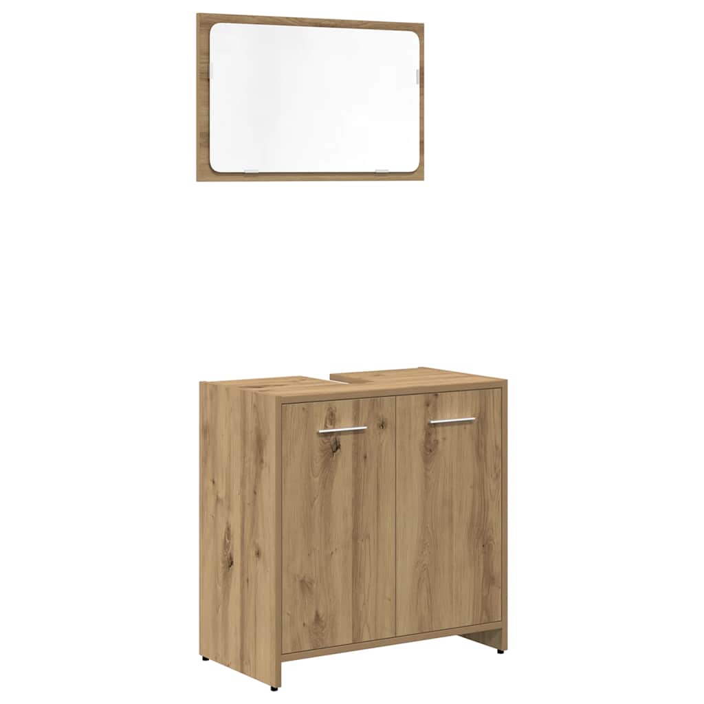 3 Piece Bathroom Furniture Set Engineered Wood