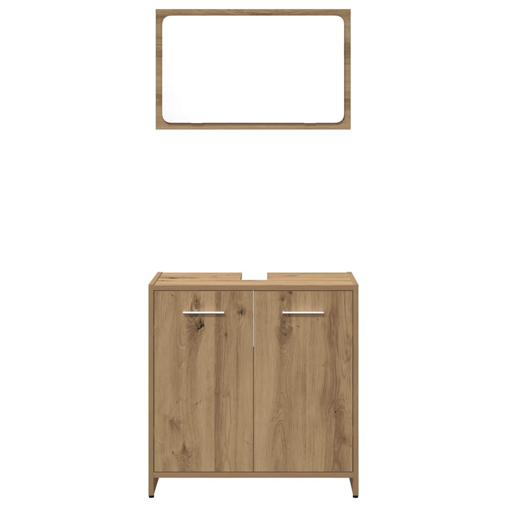 3 Piece Bathroom Furniture Set Engineered Wood