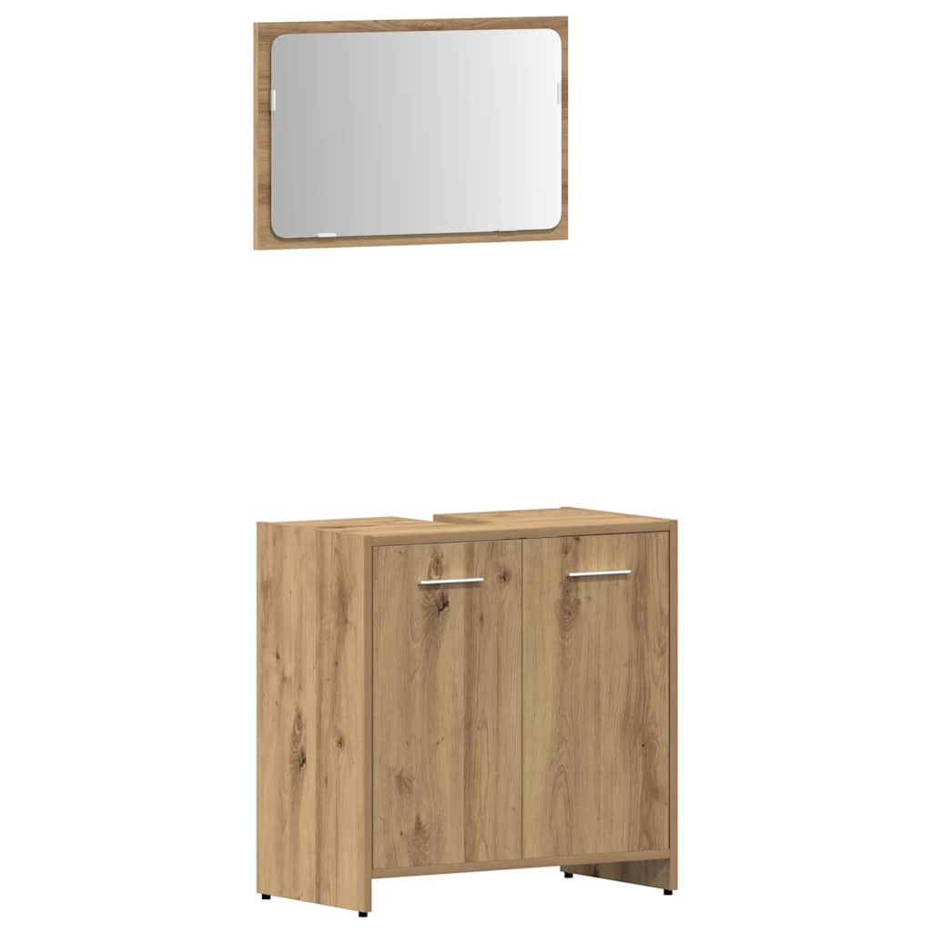 3 Piece Bathroom Furniture Set Engineered Wood