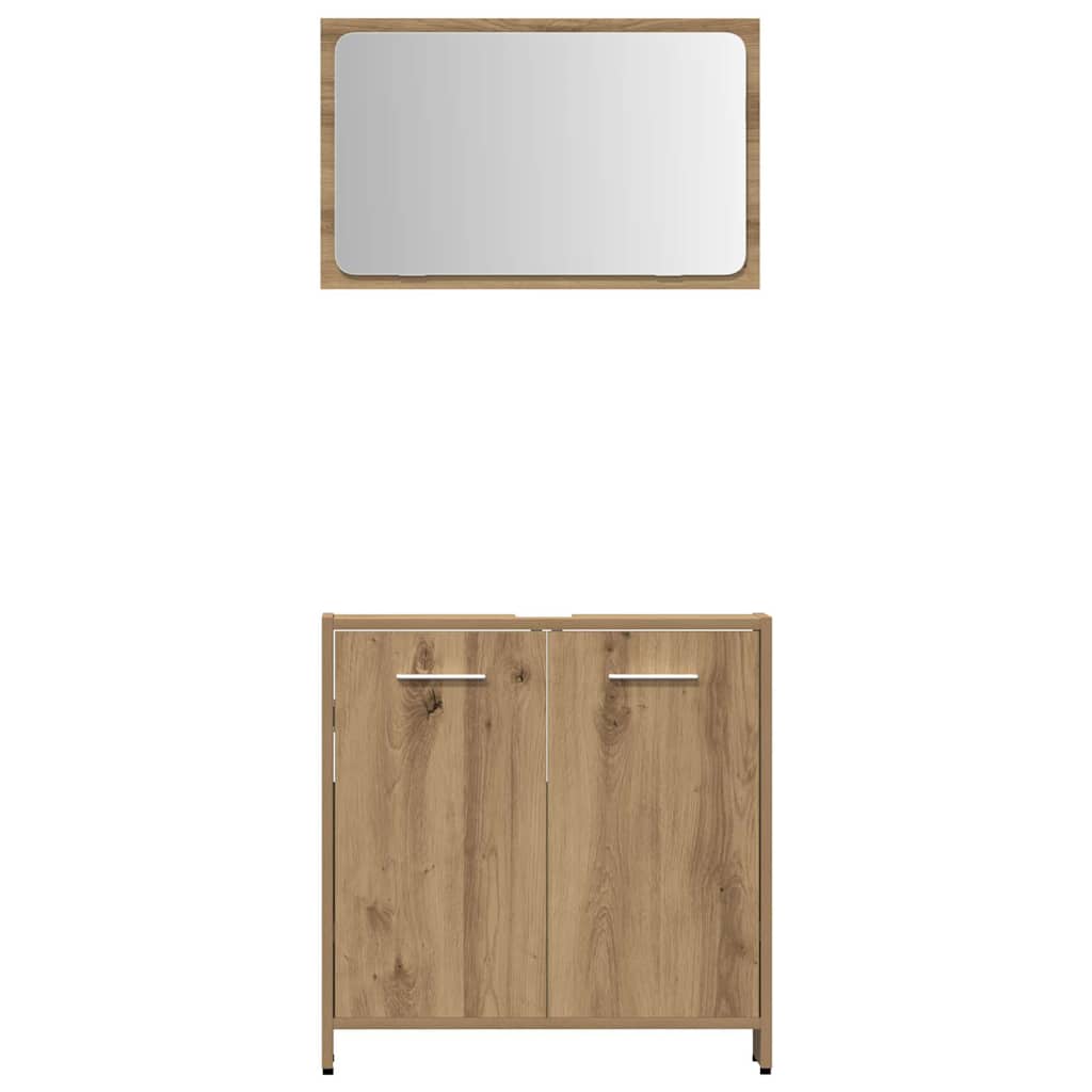 3 Piece Bathroom Furniture Set Engineered Wood